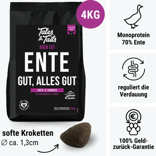 Ente gut, alles gut - Softes Trockenfutter mit Ente